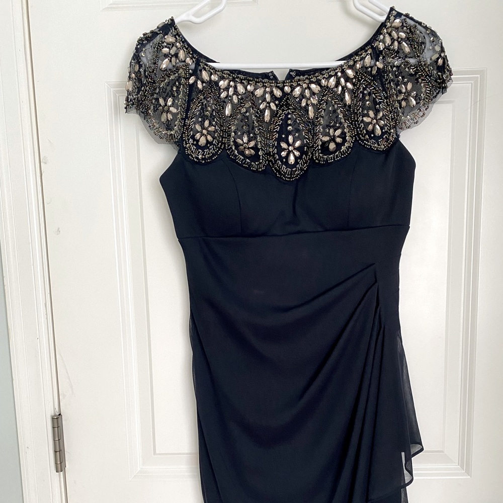 Navy cocktail dress from Macys.